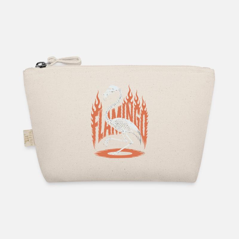Flamingo Flames Skeleton Halloween Organic Pouch