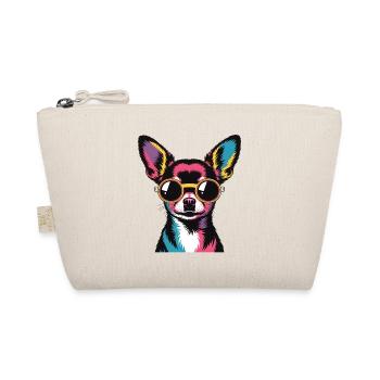 Colorful Chihuahua with Sunglasses - Organic Pouch - nature - Front