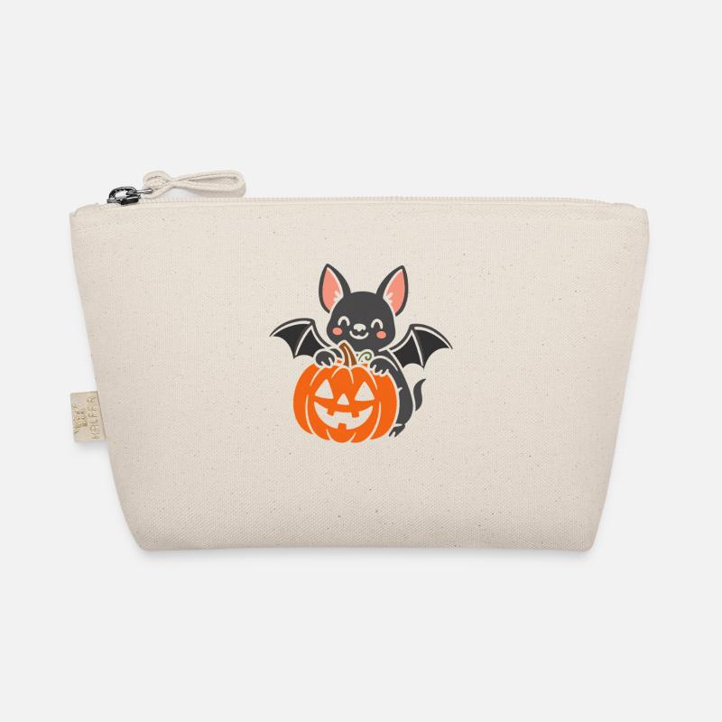 Süßer Halloween-Knabbermaus mit Kürbis Bio-Täschchen