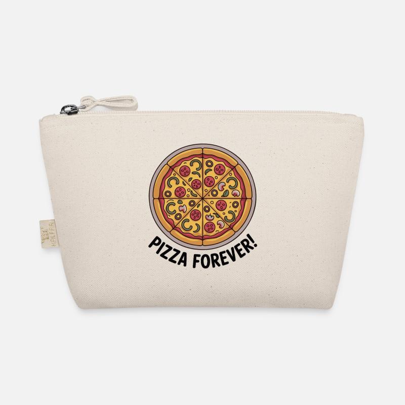 Retro Pepperoni Pizza Slice Pattern Organic Pouch