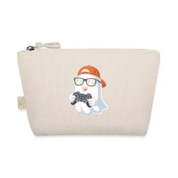 Kawaii Cute Boo jouant à un jeu vidéo Halloween Gamer - Trousse biologique - nature - Devant