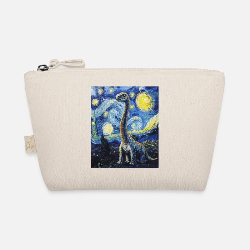 Brachiosaurus Dino Van Gogh Style Starry - Bio-Täschchen - Natur