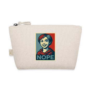 une fille et un message humoristique sur l'affiche NOPE - Trousse biologique - nature - Devant