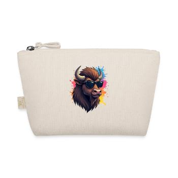 Cool Bison mit Sonnenbrille - Bio-Täschchen - Natur - Vorne