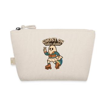 Ghost on roller skates with peace sign - Organic Pouch - nature - Front