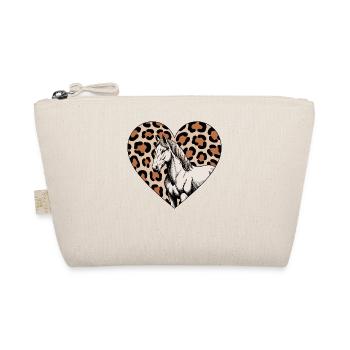 Leopard heart with horse - Organic Pouch - nature - Front