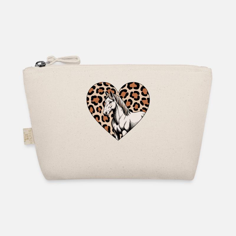Leopard Herz mit Pferd Bio-Täschchen