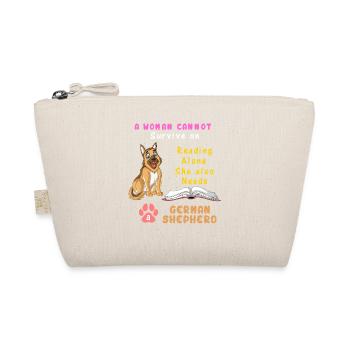 Book Lover German Shepherd - Organic Pouch - nature - Front