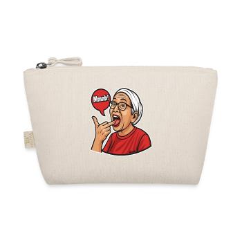 Asian Mom with speech Bubble Design - Organic Pouch - nature - Front