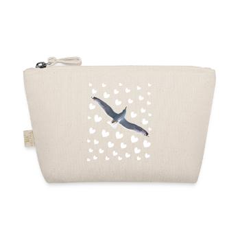 Mouette avec des coeurs Vol de mouette avec motif de cœur - Trousse biologique - nature - Devant