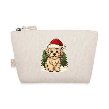 Maltipoo Christmas – Cute dog in the snow - Organic Pouch - nature - Front