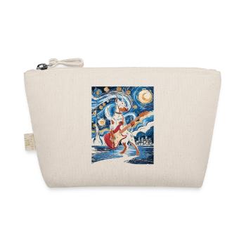 Dachshund with electric guitar in the starry sky - Organic Pouch - nature - Front