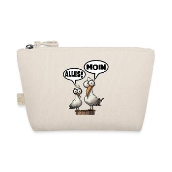 Humorvolle Möwen mit Sprüchen Moin - Bio-Täschchen - Natur - Vorne