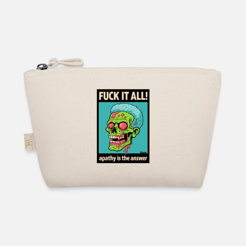 Zombie Skull with Bold Statement Organic Pouch