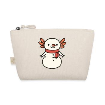 Axolotl Snowman Christmas Cute - Organic Pouch - nature - Front