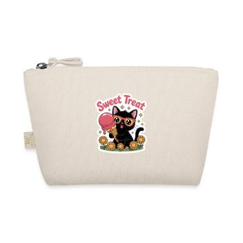 Sweet Treat Schwarze Katze Mit Eis Sommer - Bio-Täschchen - Natur - Vorne