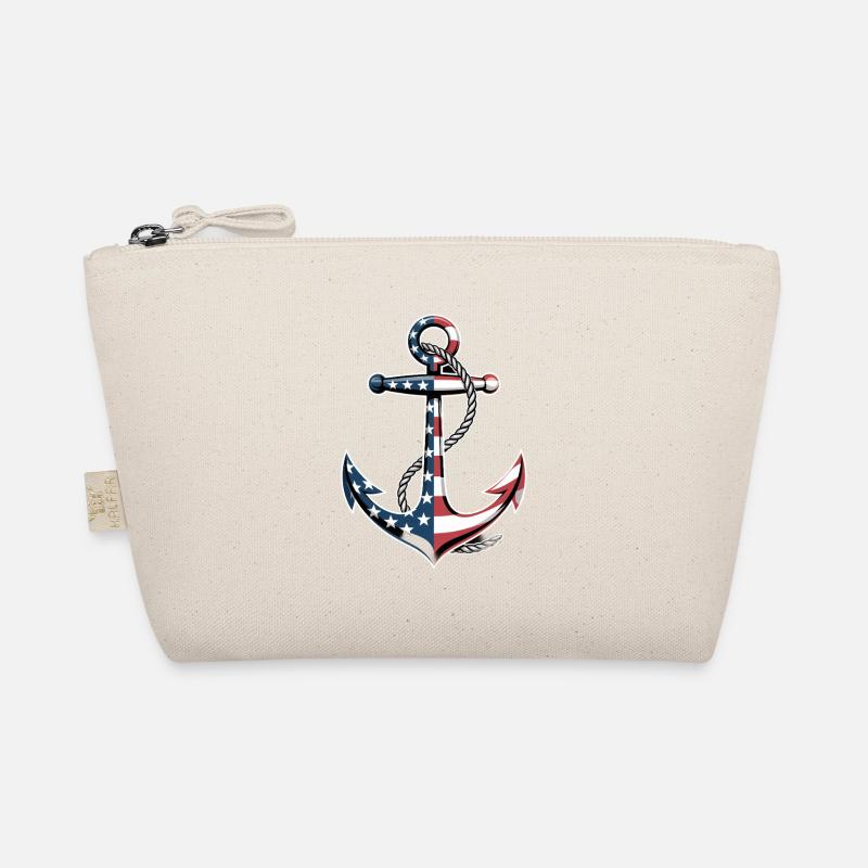 Patriotic Anchor Boat Captain Independence Day Organic Pouch