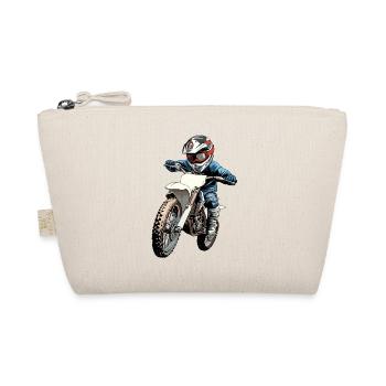 Motorcyclist children's design - Organic Pouch - nature - Front