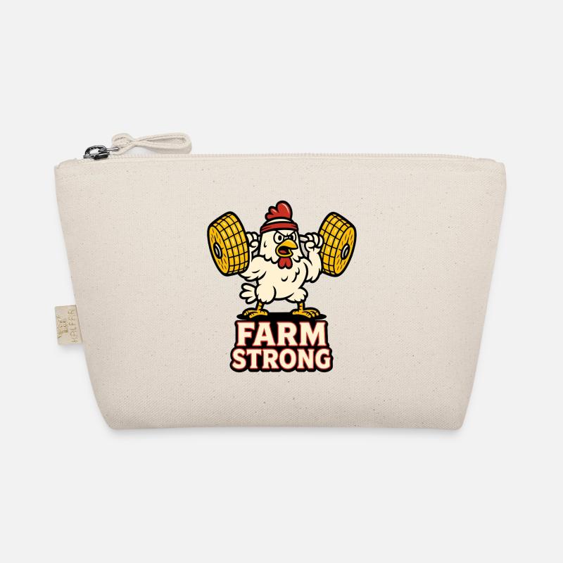 Farm Starkes Huhn Mit Hanteln - Bio-Täschchen - Natur