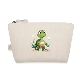 Charming turtle design with flowers - Organic Pouch - nature - Front