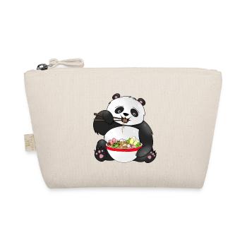 Cute Panda Eating Noodles - Organic Pouch - nature - Front