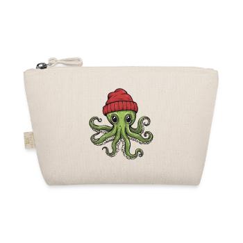 Humorous octopus with hat - Organic Pouch - nature - Front