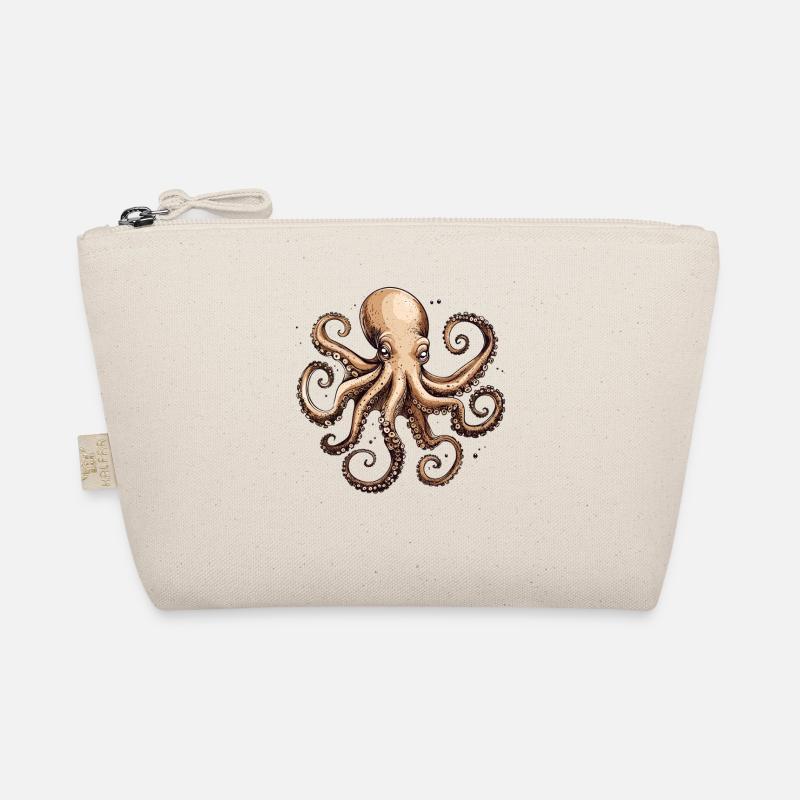 Detailed octopus design with texture Organic Pouch