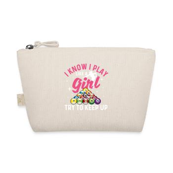 I Play Like A Girl Try To Keep Up Billiards - Organic Pouch - nature - Front