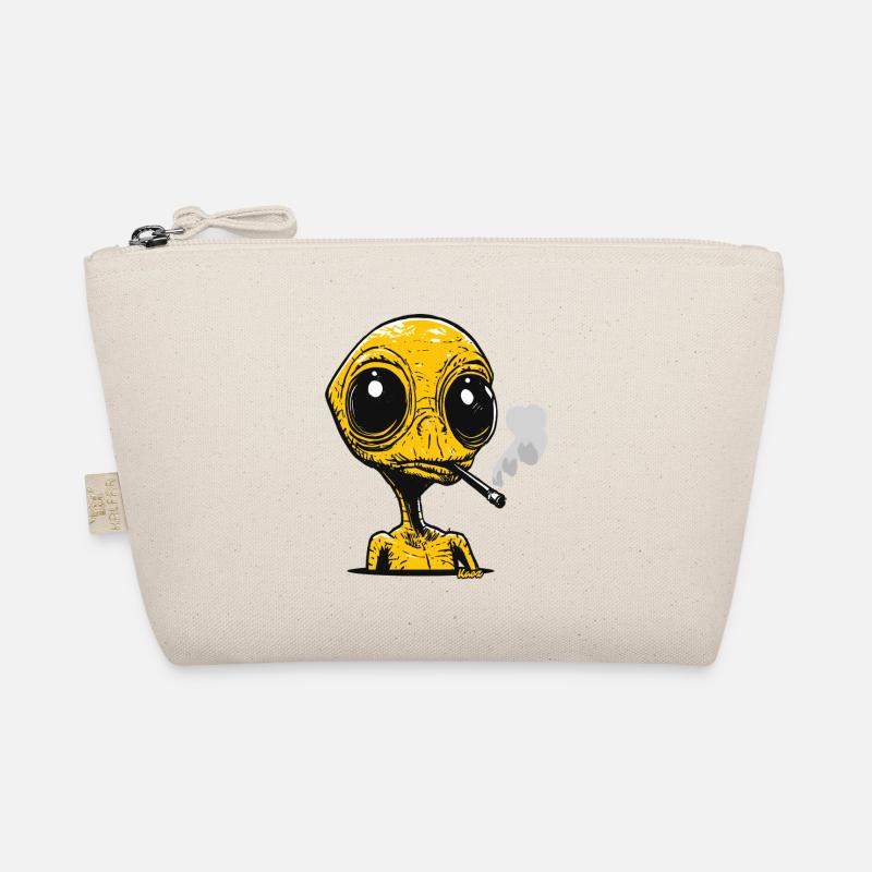 Alien with Cigarette Vintage Design Organic Pouch