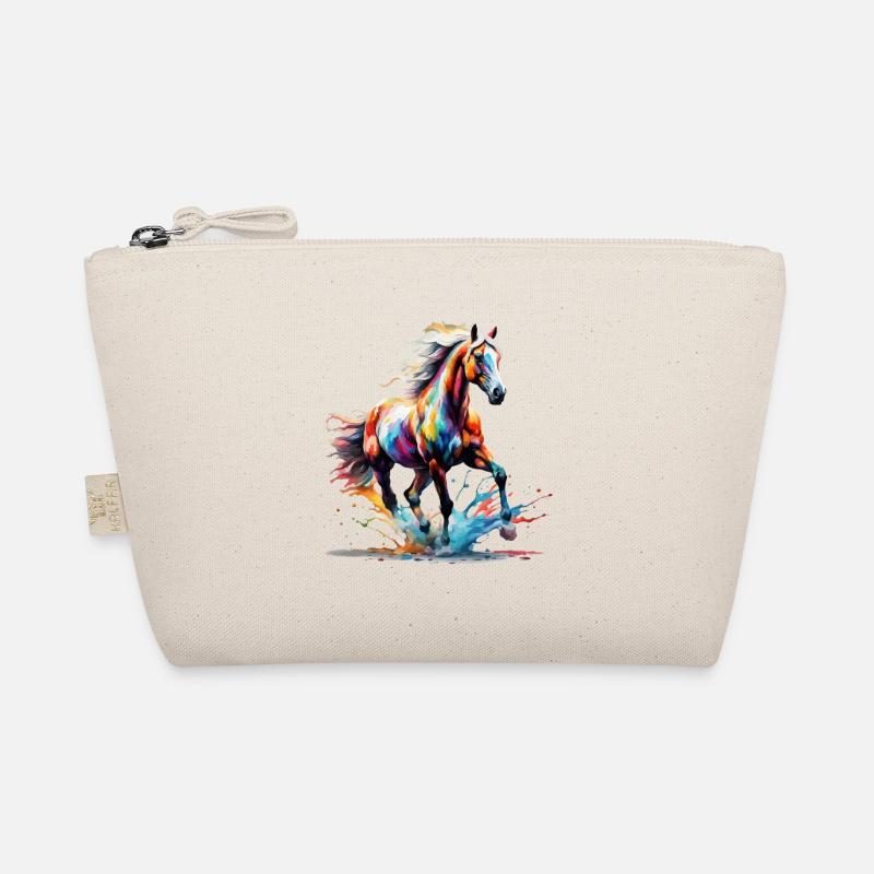 Buntes Haflinger Pferd Kunst Design Bio-Täschchen