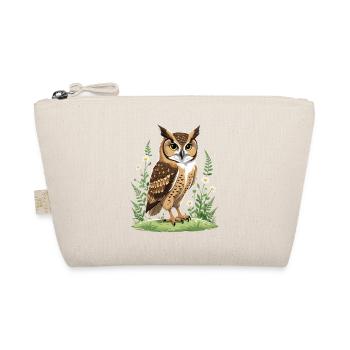 Owl portrait with spring flowers - Organic Pouch - nature - Front