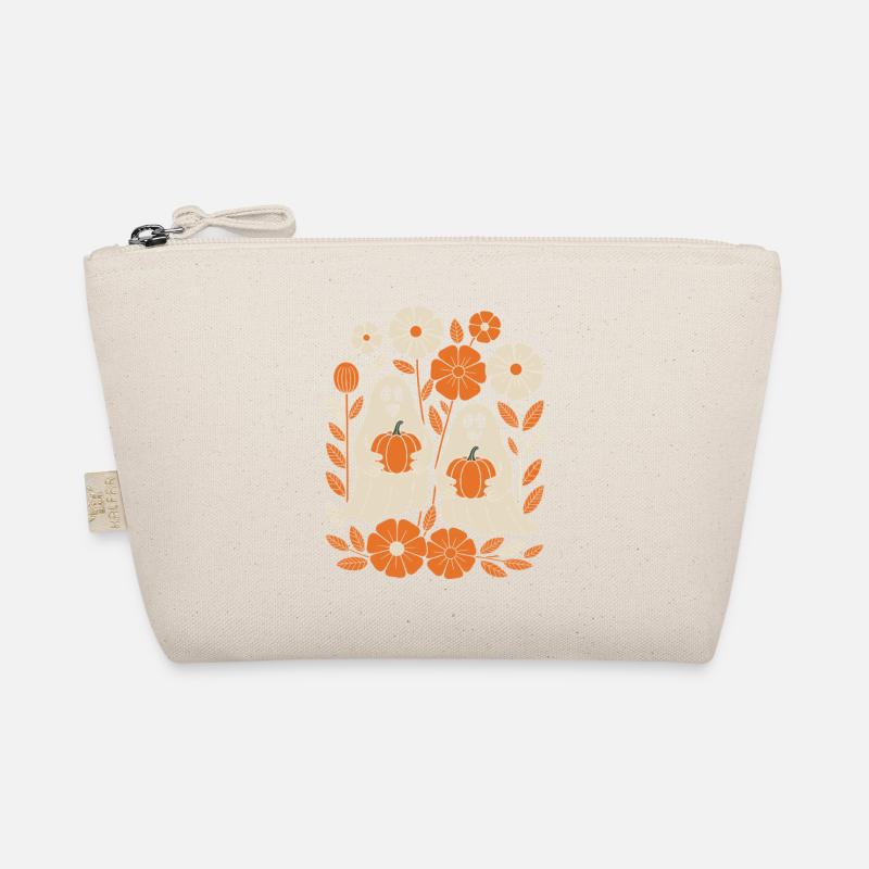 Geist Kürbis Blumen Retro Halloween Herbst Bio-Täschchen
