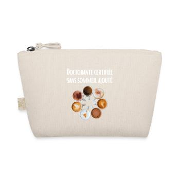 Certified PhD student with no added sleep - Organic Pouch - nature - Front
