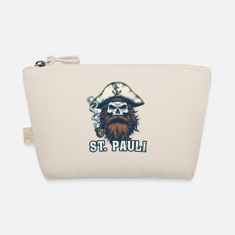 Sailor Skull with Whistle Anchor St. Pauli Hamburg Organic Pouch