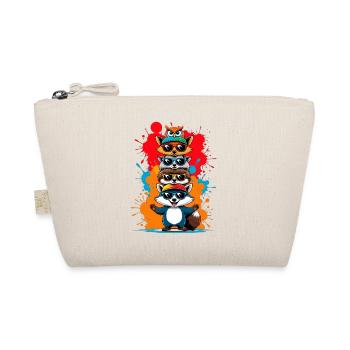 Funny Animal Sunglasses Caricature - Organic Pouch - nature - Front