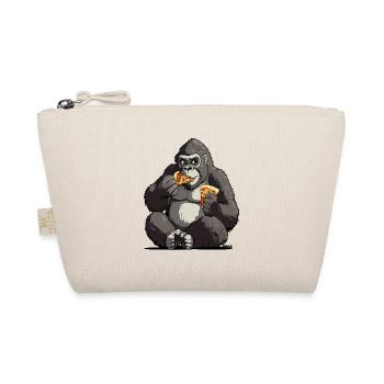 Gorilla Enjoying Pizza Illustration - Organic Pouch - nature - Front