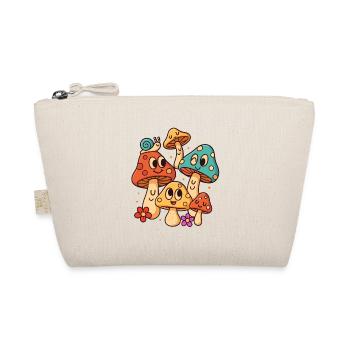 Playful mushroom motif with snail - Organic Pouch - nature - Front