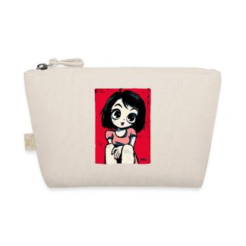 Retro Manga Mädchen mit großen Augen - Bio-Täschchen - Natur - Vorne
