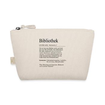 Unispruch "Bibliothek" Student Geschenk, Studenten - Bio-Täschchen - Natur - Vorne