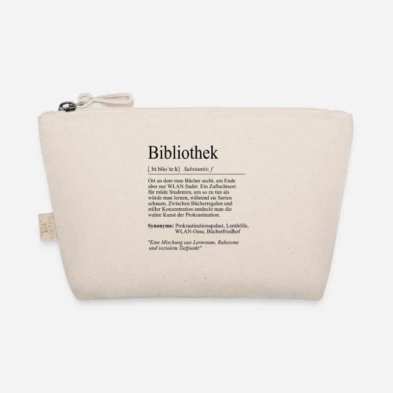 Unispruch "Bibliothek" Student Geschenk, Studenten Bio-Täschchen