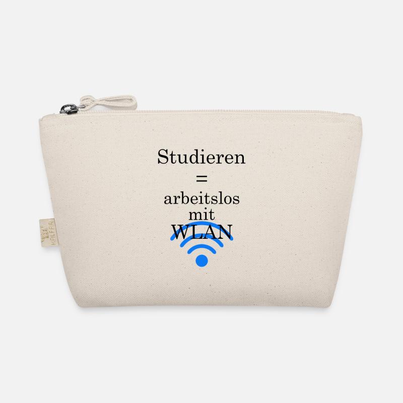 Unispruch "Arbeitslos mit WLAN" Geschenk Studenten Bio-Täschchen