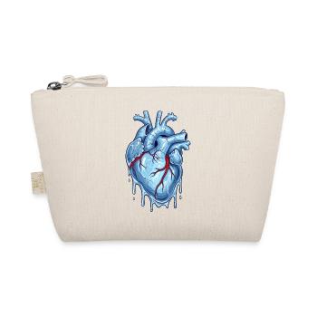 Blue neon heart with water effect - Organic Pouch - nature - Front