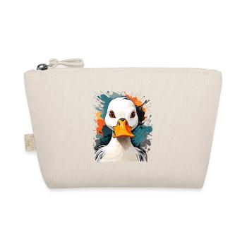 Expressive Goose Portrait with Color Explosions - Organic Pouch - nature - Front