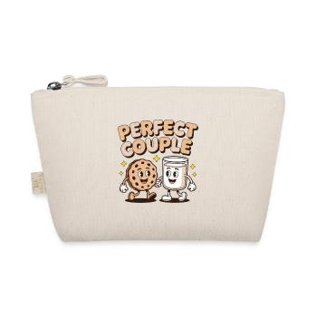 Perfect Couple Cookie Milk Fun Cartoon Design - Organic Pouch - nature - Front