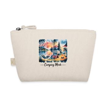 Lakeside camping at sunset with campfire - Organic Pouch - nature - Front