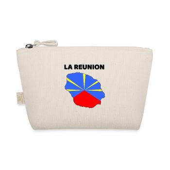 Reunion Island Map and Flag - Gift - Organic Pouch - nature - Front