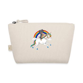Dachshund Riding Unicorn Tee - Organic Pouch - nature - Front