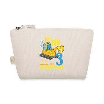 Geburtstag Bagger 3 Jahre Bagger Party Geschenk - Bio-Täschchen - Natur - Vorne