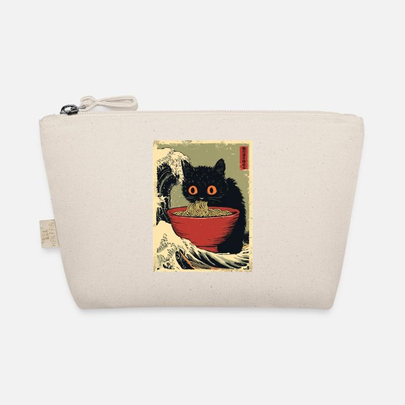 Cute Cat Ramen Noodles Japan Wave Retro Gift Organic Pouch