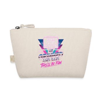 When God Created Me He Grinned Funny Synthwave - Organic Pouch - nature - Front